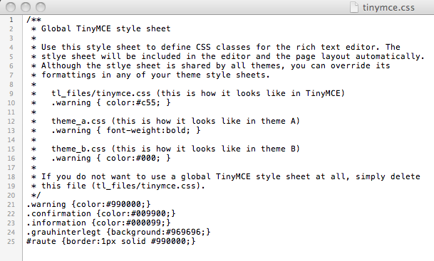 Die CSS-Datei tl_files/tinymce.css